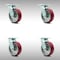 Service Caster 6 Inch SS Poly on Aluminum Wheel Swivel Caster Set with Roller Bearings SCC SCC-SS30S620-PAR-4 - alternate 1